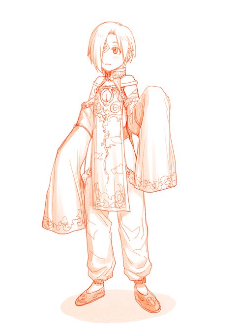 折本用小梅衣装ラフ。右目は封印されている 