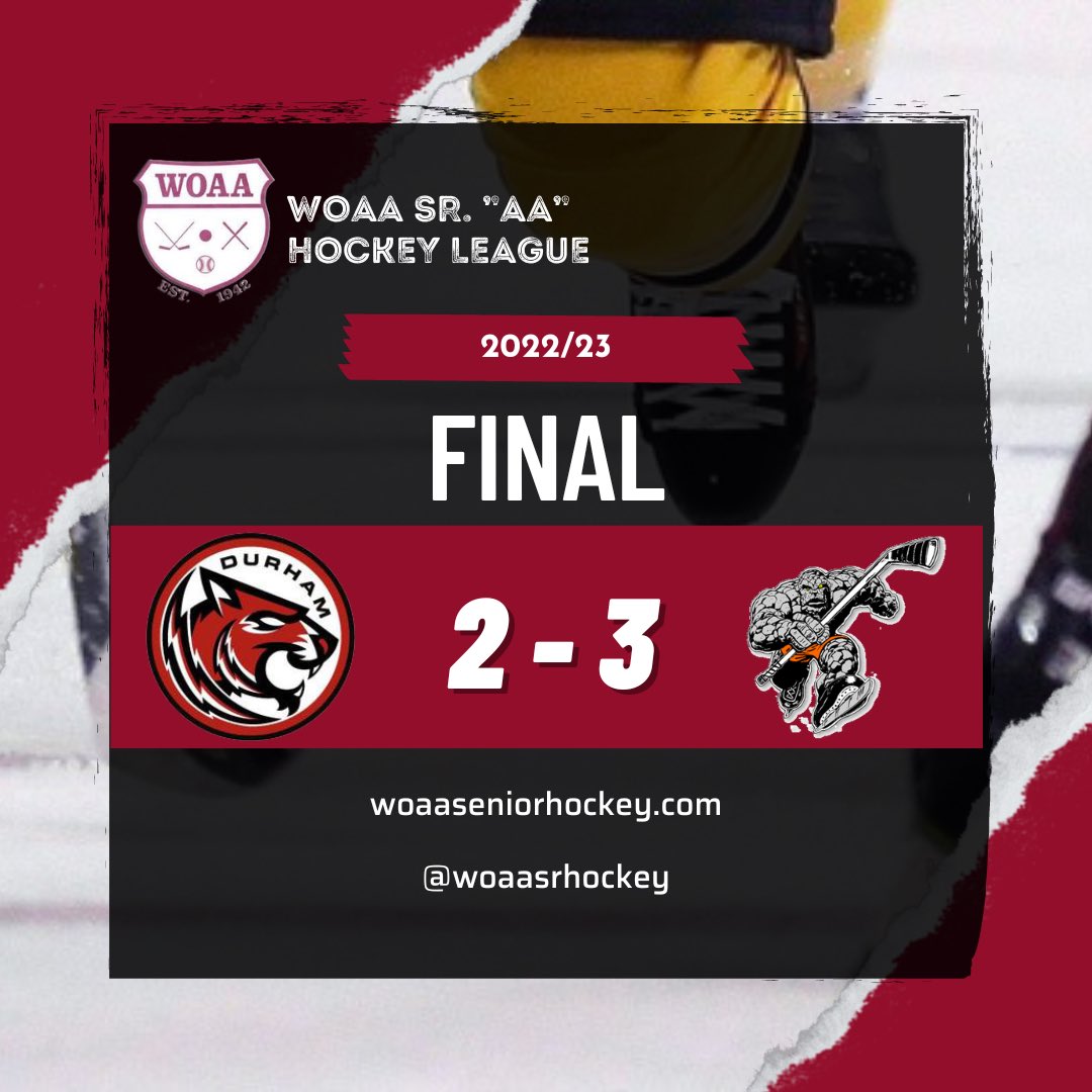 Game scores - October 21, 2022

@s_muskies 2
<a href="/centshockey/">Centenaires</a> 3

<a href="/RipleyWolves/">Ripley Wolves</a> 6
<a href="/PetroliaSquires/">Petrolia Squires</a> 3

gamesheet.app/seasons/1887/s…

<a href="/DurhamTCats/">Durham Thundercats</a> 2
<a href="/SLCrushers/">ShallowLake Crushers</a> 3