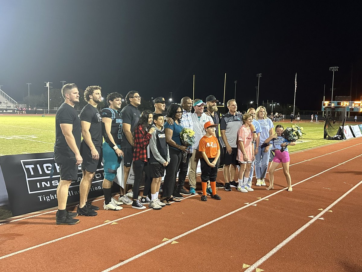 ZachAlvira's tweet photo. Highland safety Joseph Allen and OL Makua Pule this year’s recipients of the Marquis Cooper Scholarship Award. Ryan Fitzpatrick presented the checks to the two recipients. https://t.co/b3065ui92P