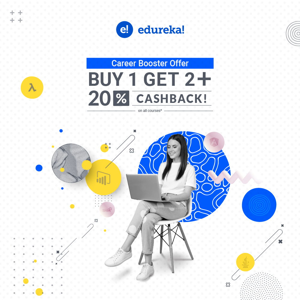 edurekaIN's tweet photo. Introducing the hottest deal of the hour. The Career Booster sale @ https://t.co/DufvXUClnT is live. Buy 1 Get 2 + 20% Cashback off on all our courses from October 22nd to 23rd. .
.
.
#Elearning #Onlinelearning #Offerpost #Sale #Careerdevelopment #Onlinelearningplatform #Edtech https://t.co/NWswJ88M4o