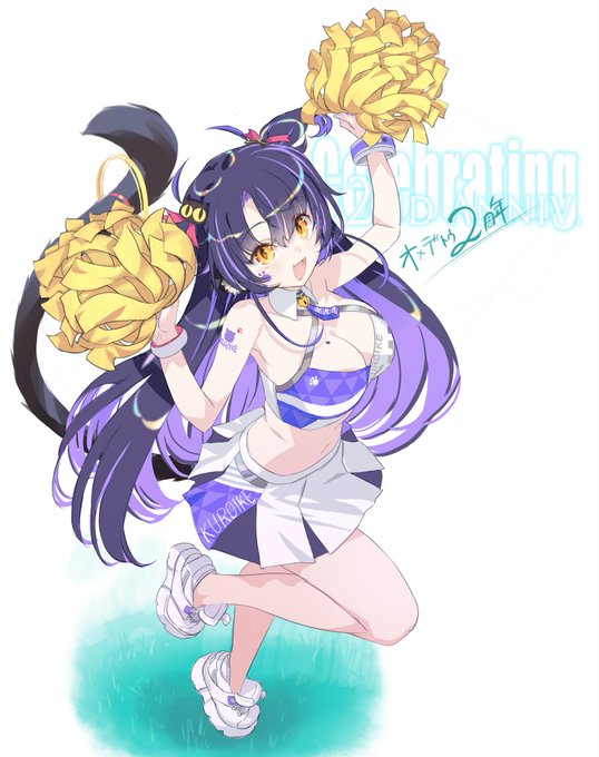 #けもあーと
#くろいけもみみ
# ブルアカ

もうすぐ🎀🐈‍⬛🎀もみみちゃんの2周年
かこつけてやってみたかった某チアコスで

https://t.co/8zsxYoPIyv 