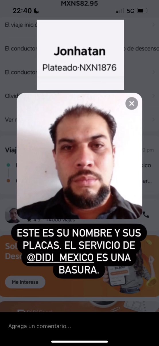 giov_'s tweet photo. Amigos por favor ayuden a difundir. Mi amigo Alan hoy fue violentado por un conductor de @DiDi_Mexico y ellos no ayudan a hacer justicia. El chofer Johnatan con placas NXN1876 lo golpeó. No viajen solos. Ya no es seguro usar estas apps. https://t.co/QP56wAQO1N