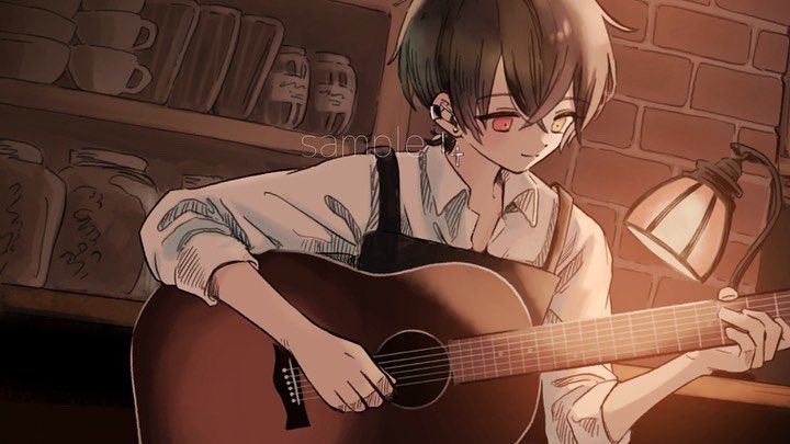 Ria様の配信用サムネイルを描かせて頂きました!夜の喫茶店 