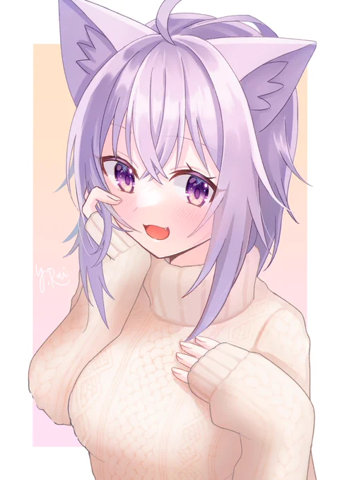 もこもこニットの季節が来る〜#絵かゆ 