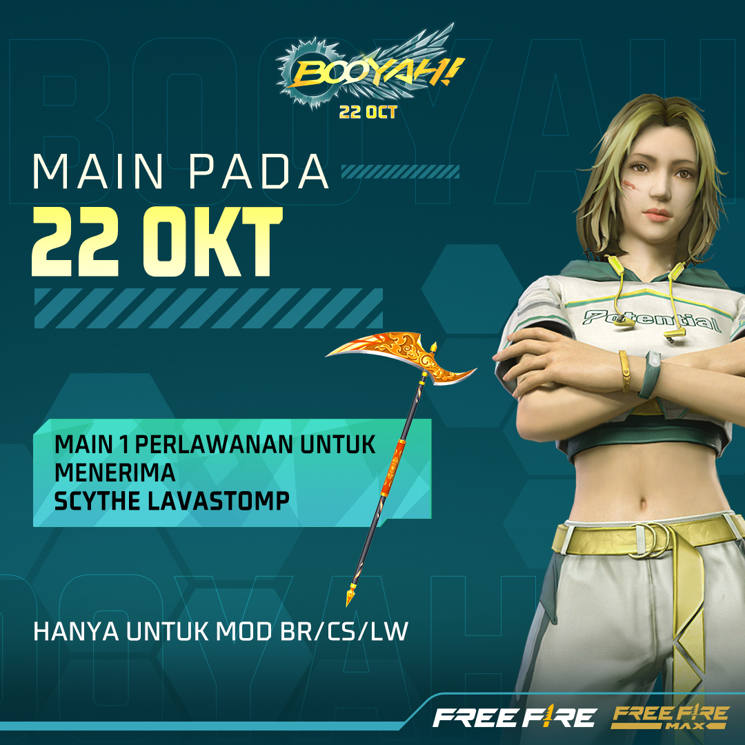 FFMYOfficial's tweet photo. Perlukan Scythe baharu?

Main 1 perlawanan hari ini dan dapatkan Scythe Lavastomp secara percuma! 🗡️

#FreeFire #BooyahDay https://t.co/nRWJJrHmE4