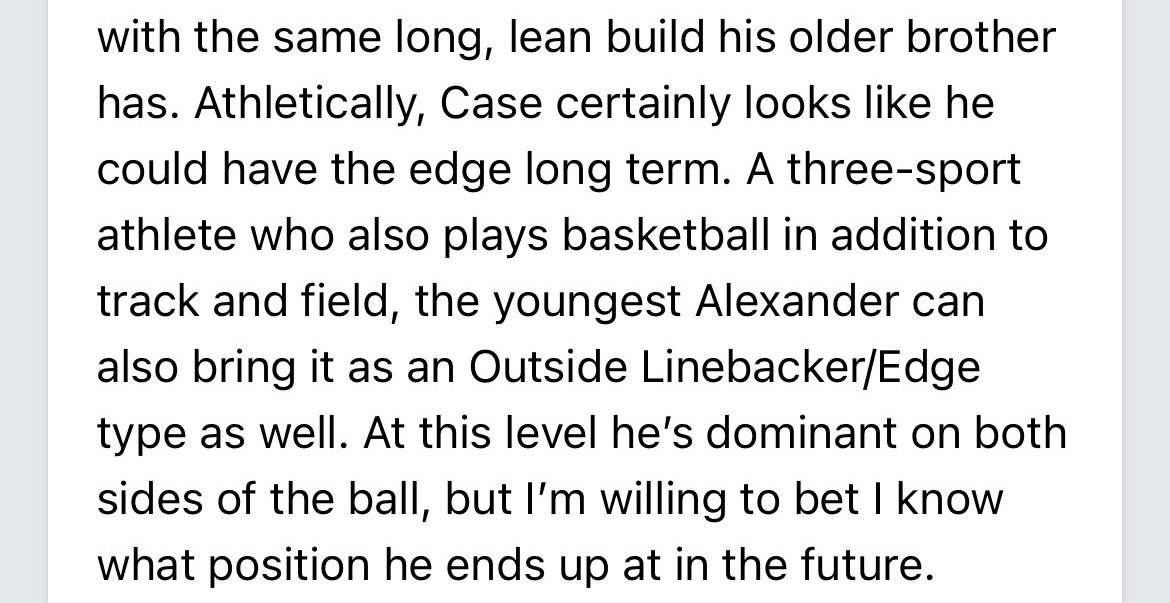 case_alexander5's tweet image. I really appreciate the write up from ⁦@AlPopsFootball⁩ and ⁦⁦@PrepRedzone⁩