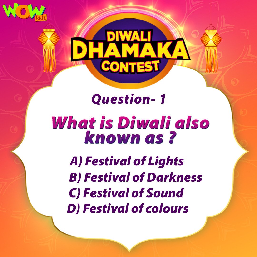 WowKidzTv's tweet photo. Share your answers in the comment below and stand a chance to win exciting WowKidz goodies!!!

 #wowkidz #wowkidztv #contestalert #DiwaliContest2022 #diwali #happydiwali #diwaligifts #diwalidecorations #instagram #diwalivibes #mumbai #festiveseason #art #deepavali #indianfestival https://t.co/pdDMqBtX6k