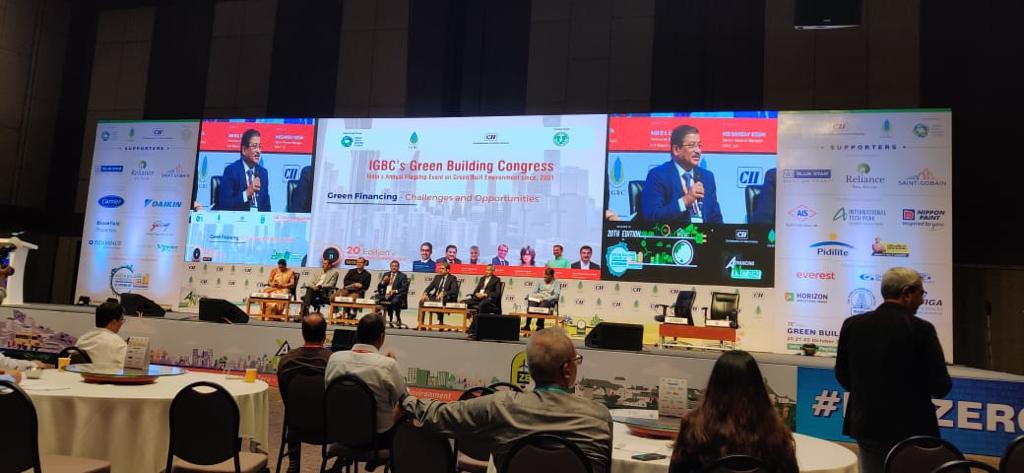 NhbIndia's tweet photo. Shri. S.K Hota, MD shared valuable insights on incentives and financing schemes available for Green Buildings during the panel discussion at the 20th Edition of Green Building Congress 2022 organised by IGBC at Hyderabad on October 21,2022. https://t.co/HDEDsGdPxk