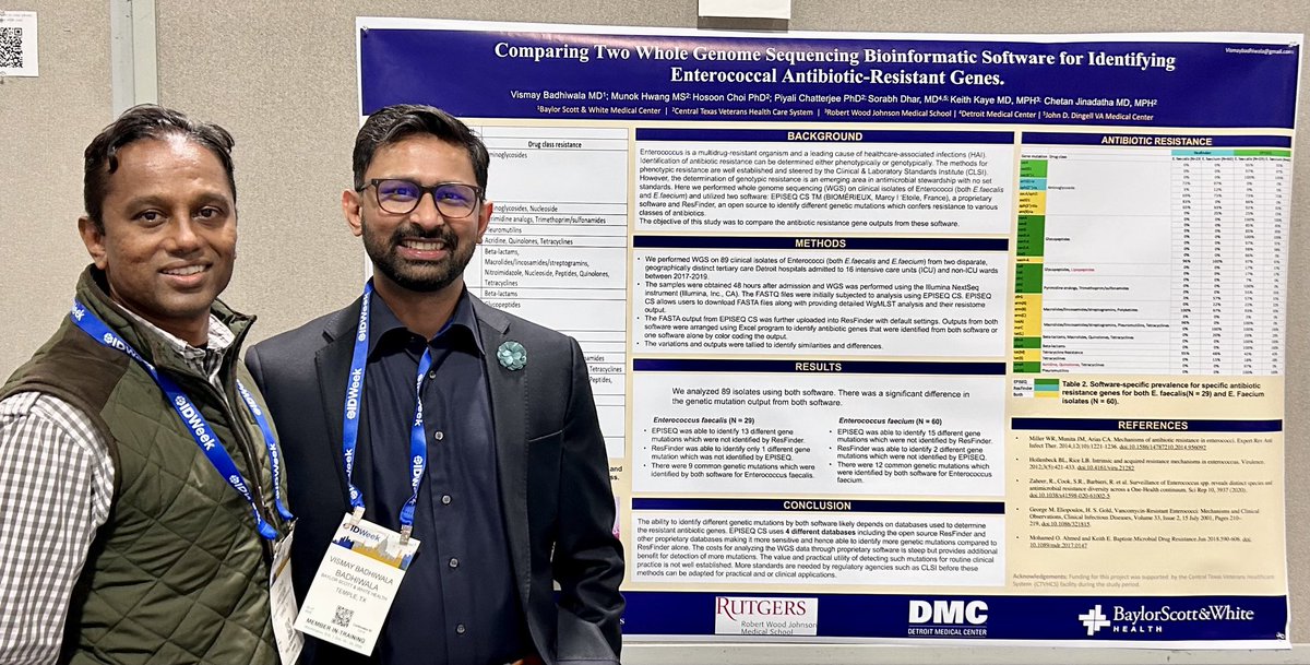 Congratulations to ⁦@VismayBadhiwala, 2nd year ID fellow ⁦@BSWHTemple_ID⁩, for presenting research at #IDWEEK2022. Great job.