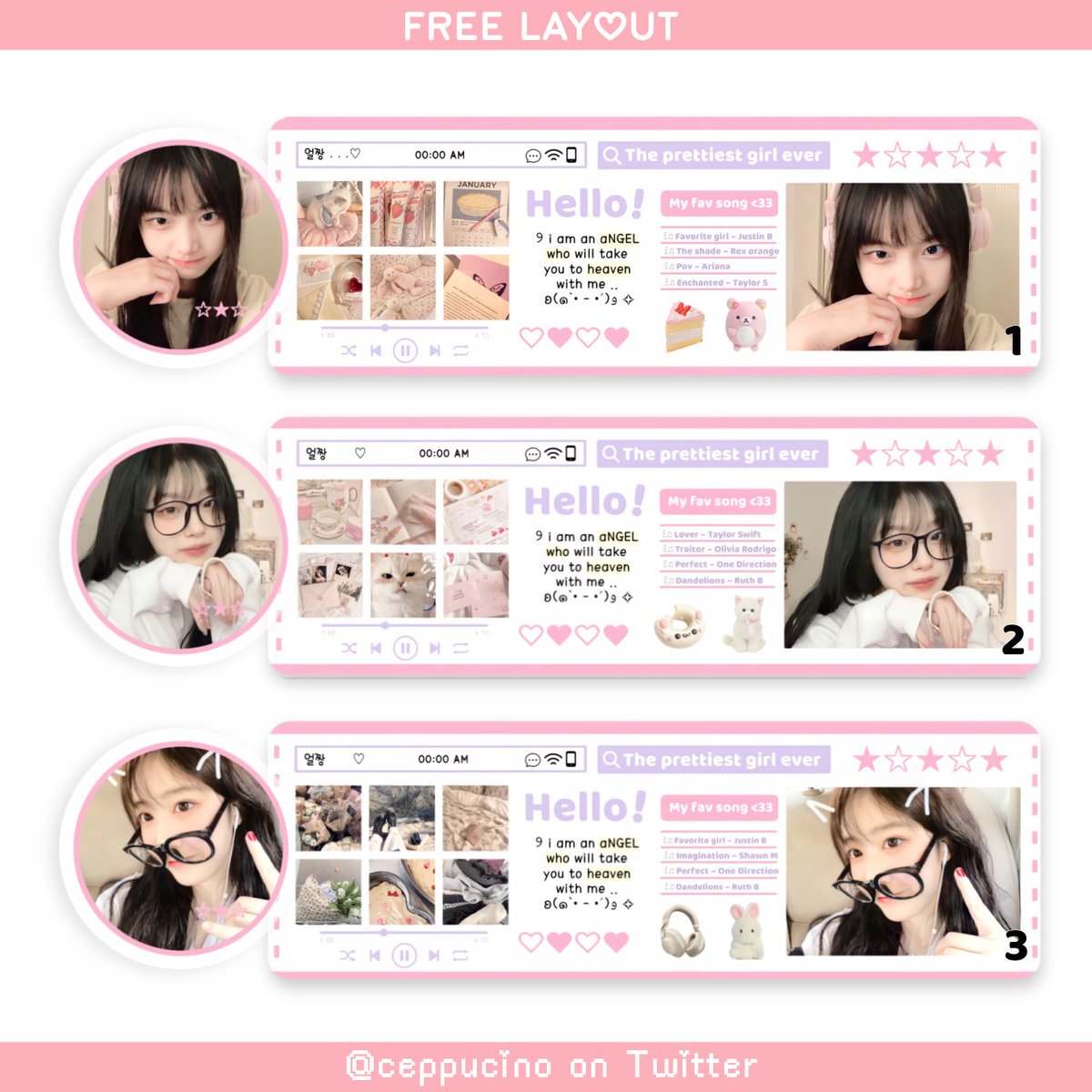 help rt? thank you 💓

hi! aku bawa FREE LAYOUT nihh bisa di claim jam 15.00 WIB yhh sebut nomor brp, 1 orng maks 1 no cadangan ya, boleh tes dm dlu 😽

oh iya aku juga open request layout ini kalau berminat bisa cek form dibawah!

#zonauang