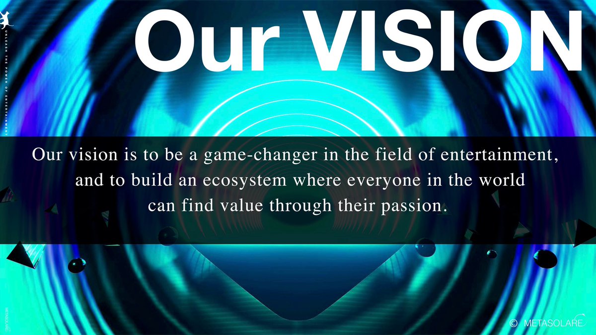 metasolare's tweet photo. The word "game-changer" used in our vision refers to somebody who changes everything around them.
MetaSolare is going to be a game-changer in the field of entertainment, with games, anime, and music!
#MetaSolare https://t.co/jE9AxlrxKe