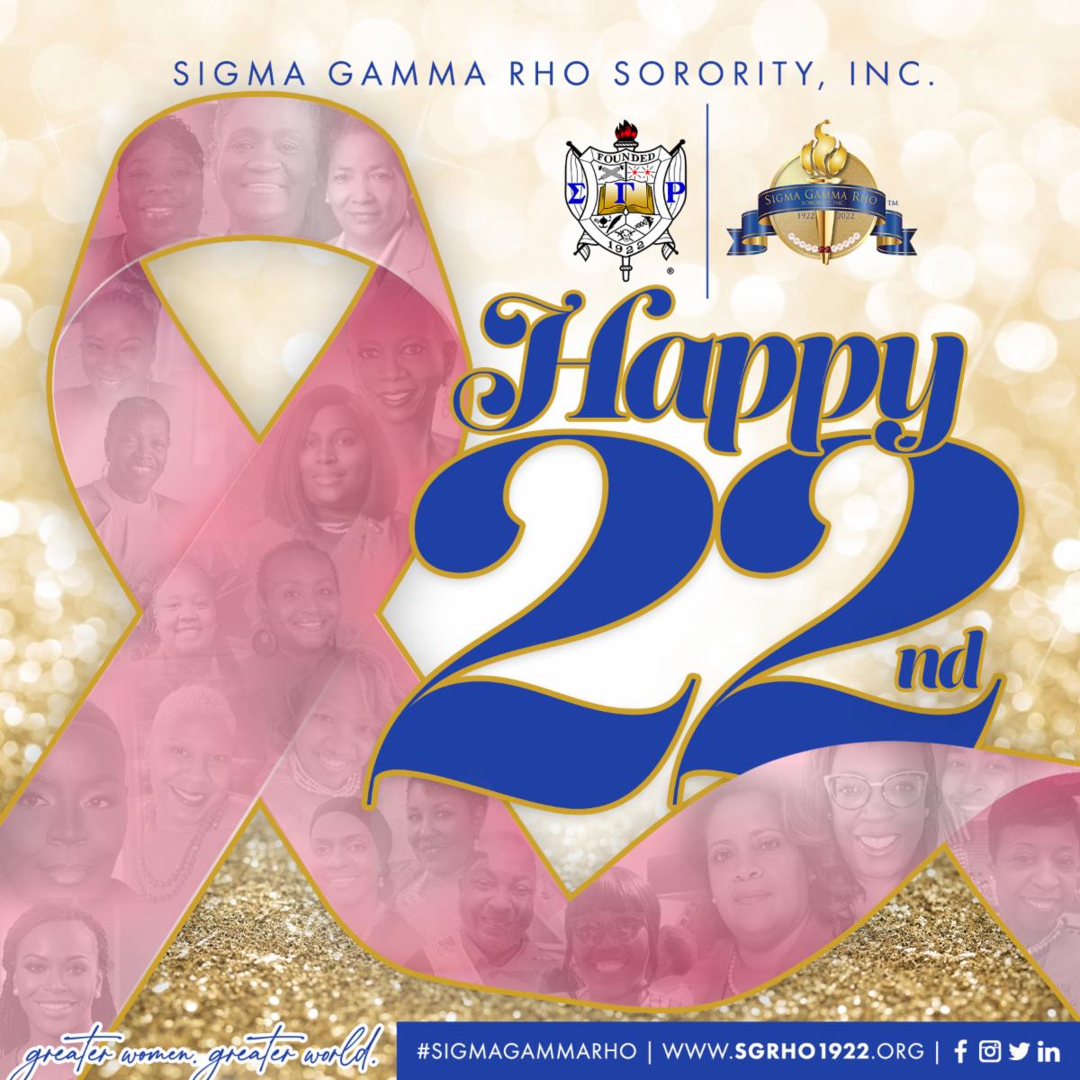 On this 22nd day of October, we celebrate thrivers &amp; survivors of Breast Cancer. 
#SigmaGammaRho #SGRho #SGRho100 #Greater #GreaterWomenGreaterWorld #GWGW
