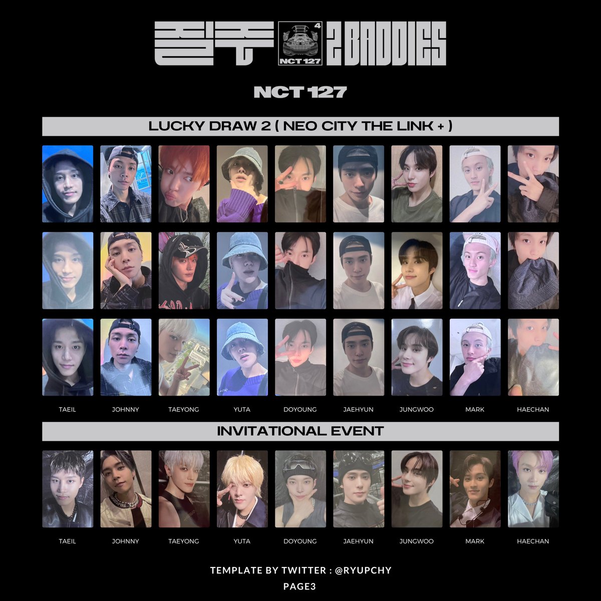 2 BADDIES - NCT 127 🏁 FULL photocard template update : 22/10/2022