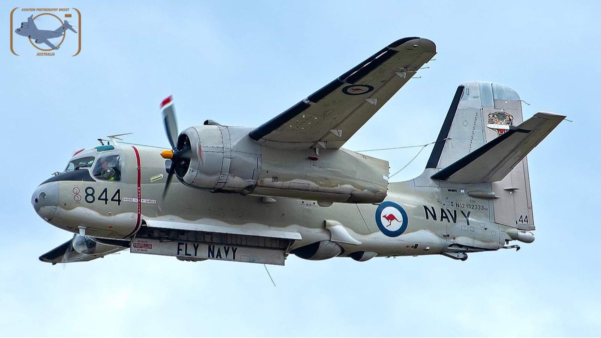 Fly Navy! Ex @Australian_Navy S-2G Tracker over HMAS Albatross today for the celebration of RAN Fleet Air Arm’s 75th anniversary. #ausnavy #ausdef #avgeek #aviationdaily