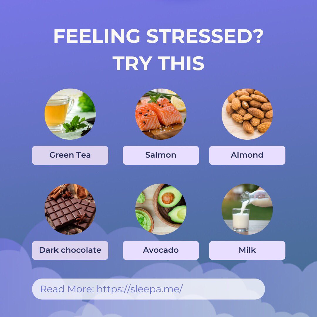 sleepamusic's tweet photo. In addition to eating a balanced diet and getting enough water, there are other dietary factors that can reduce anxiety. Have you tried the following foods to reduce your stress? https://t.co/2VrAxtkfc4