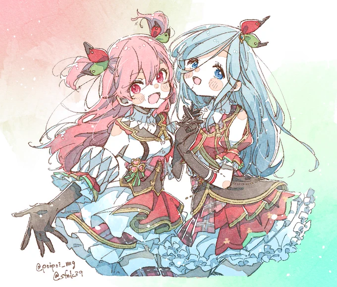 はじさん(  )の線画お借りして塗らせていただきました〜!楽しかった! 