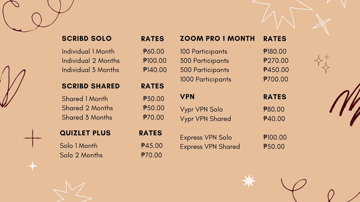nkzstore's tweet photo. ʕ•̫͡•ʔ  wts lfb ph #nkzsells 📎﹪ ☆

educational entertainment editing scribd quizlet plus zoom pro picsart gold canva pro edu lifetime vypr vpn express vpn premium accounts chegg coursehero studocu bartleby unlocks lf reseller https://t.co/r8Gp7fXYvJ