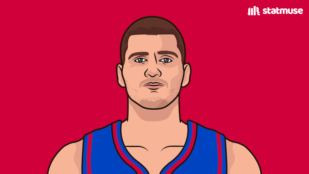 statmuse's tweet photo. Jokic tonight:

26 PTS
12 REB
10 AST

He’s one triple-double away from tying Wilt for the center record. https://t.co/oHIy3Li90h