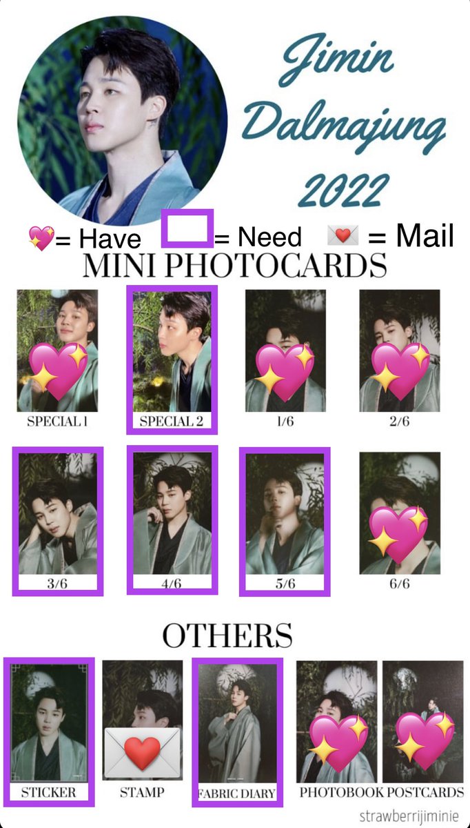 BTSxMaAn's tweet photo. WTT: Dalmajung Mini PC

RM: 3(x2)4 5 6
JN: 2(x2) 3 6
SG: 1 2 3 4
HB: 1 3
TH: 5(x2) 6
JK: 4(x2) 5

Want: JIMIN (4th photo)

US only 🇺🇸
Have some proofs in IG (@btsxmac_cafe13) 

#wttbts #btstrade #btstrades #btswtt #btstrading 
@BTSTradingPC @BTStradePC @btstradebot @BTS__TRADING https://t.co/C3ZIzVRnU8