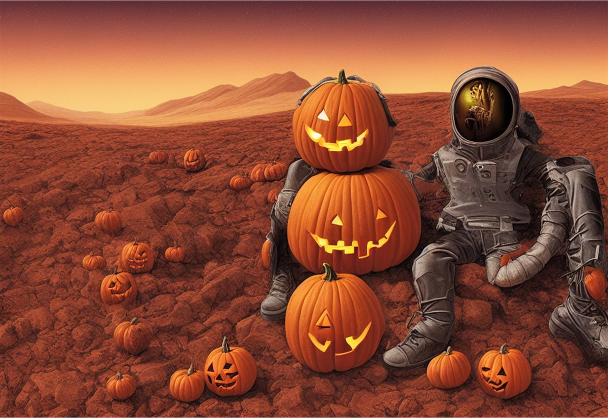 mjlevitt's tweet photo. "Halloween on Mars" via @stablediffusion 

#AIArt https://t.co/Yu3Dl03Lqx