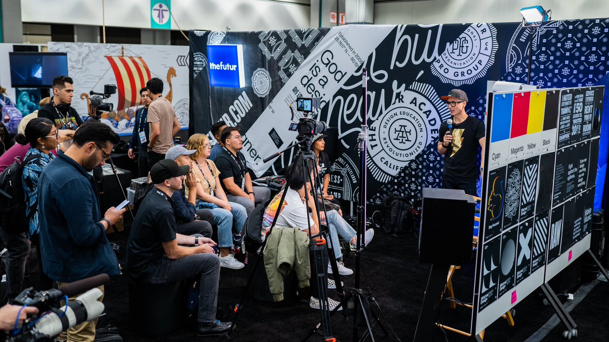 theChrisDo's tweet photo. And like that, it’s over. 3 crazy days at #adobemax. Highlights? Being with the team after 3 years apart, hanging with everyone who came by, brushing off the teaching cobwebs, making new connections, rocking w @twentyonepilots…  See you next year @Adobe. https://t.co/ZBygPgfuin