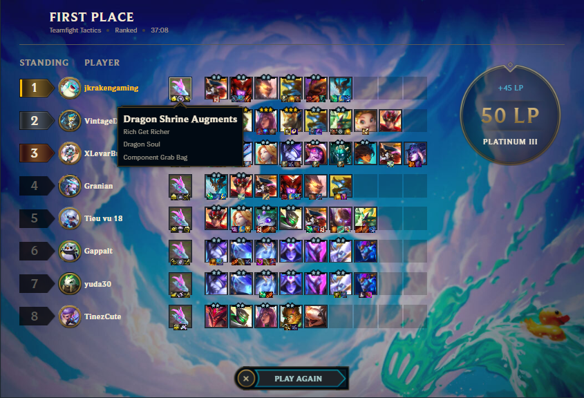 The 6 dragon dream is real, don't think we can get much higher. It's been fun. See you in Set 8 #TFT 

jkjk road to s̵u̵f̵f̵e̵r̵i̵n̵g̵ Diamond here we come