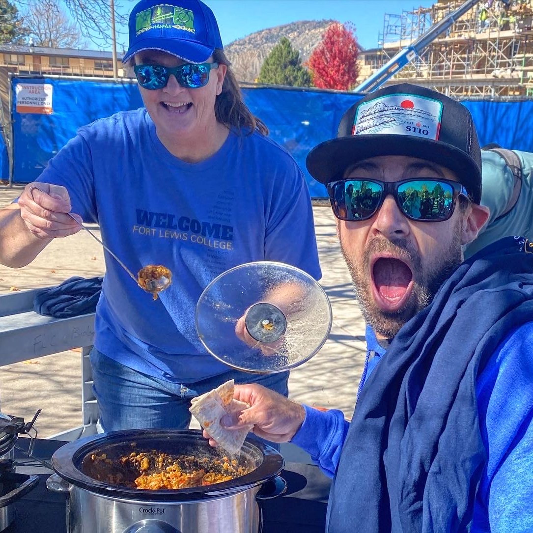 FLCProvost's tweet photo. Food, fun, and FLC! The fantastic @FLCDurango Chili Cook-Off is back and better than ever. The crowds agree that the chili served up by Fort Lewis College staff and faculty is amazing! https://t.co/MX6gwBJUGW