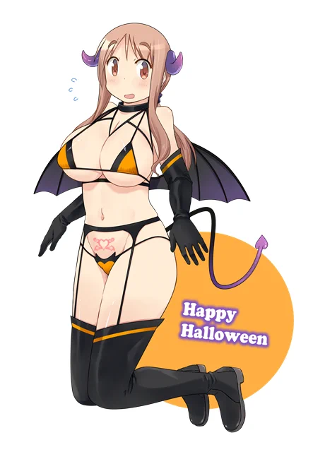 ハロウィンにはちょっと早いけどサキュバスコスお母さん先生 