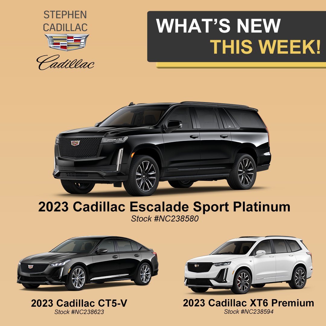 StephenCadillac's tweet photo. It's been a fun week, with some of the greatest new arrivals yet. Come see what's new in stock here at Stephen Cadillac of Bristol!
https://t.co/IpBD84Xxjc https://t.co/6bvyHwRNmU