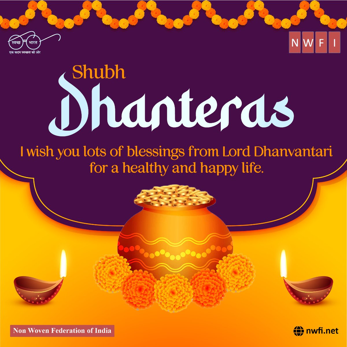 NwfiOf's tweet photo. May the Goddess of wealth shower her blessings on you, enriching your life with prosperity and happiness. Shubh Dhanteras!
.
.
.
#nonwovenfederationofindia #nwfi #happydhanteras #happydhanteras💰🙏 #dhanteras #dhanteraswishes #dhanteraspooja #dhanteras2022 #dhanteraspuja https://t.co/mFLbUhdCr7
