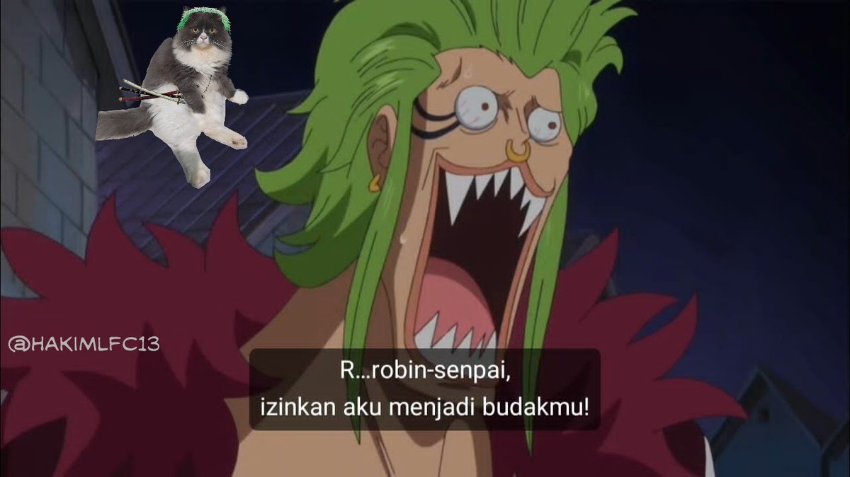 BuddyKucing's tweet photo. Tiba di Wano, malah ketemu si kepala burung, gangguin Robin pula, mau tak penggal kepalanya 🐾 https://t.co/XtpU8B4NOu