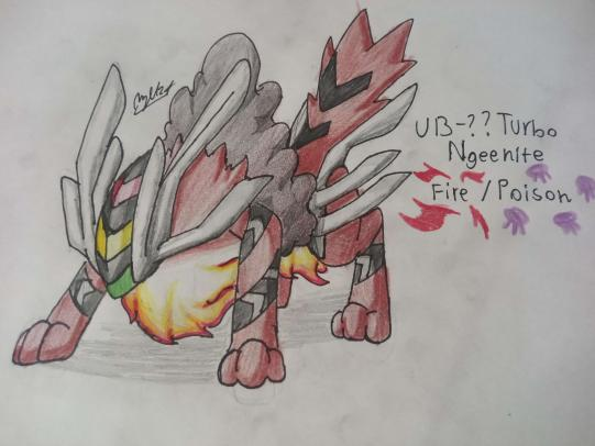 DeepZekrom's tweet photo. #BeastMonth Day 21, Speed! UB-?? Turbo aka Ngeenite the Exhaust Pokemon, a Fire Poison type based on Roadkill, Race Cars and Overheating #fakemon #fakemonart #ultrabeast #artchallenge https://t.co/QaUaErFrNF