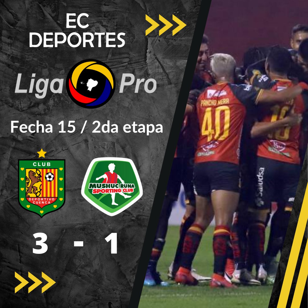 Deportivo Cuenca derrotó a Mushuc Runa 3-1 en la última fecha de la Liga Pro y clasificó a la Copa Sudamericana, este viernes 21 de octubre en el Estadio Alejandro Serrano Aguilar.
#LigaProBetcris
#Cuenca 
#MushucRuna