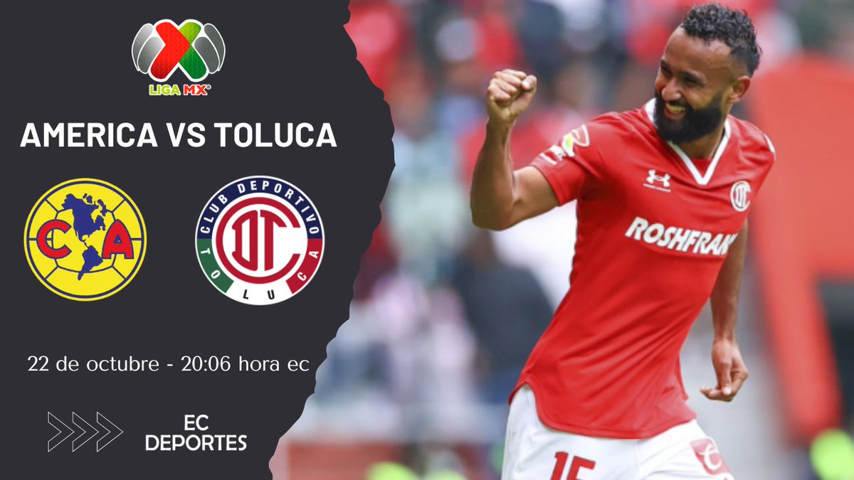 El #TolucaFC  del ecuatoriano Jordán Sierra jugará este sábado 22 de octubre, la semifinal del partido de vuelta frente al #America, a partir de las 20:06 hora ecuatoriana. Recordar que en el partido de ida el marcador fue 2 a 1 a favor del equipo del ecuatoriano.
#LigaMX