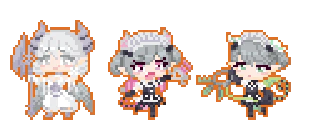 来週からテレワークになって、時間ができそうなのでドット絵のリクエスト募集してみます大体48x48サイズのドット絵になります(作例:画像)フォロワーさん先着5名キャラはなんでもOK、リプに参考絵とポージング指定あれば多分対応します#ドット絵 