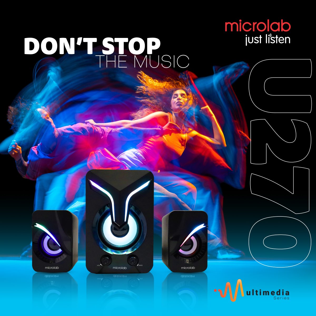 SmartTechBDLtd's tweet photo. Microlab U270 USB 2:1 RGB Gaming Speaker. 
✳️ Model: U270
✳️ Frequency response: 20 Hz – 20 kHz
✳️ Output power: 3W X 2 + 5W
✳️ Signal/Noise Ratio: > 85dB
✳️ Input Sensitivity: 1000mV https://t.co/t2rPY5ZEfH