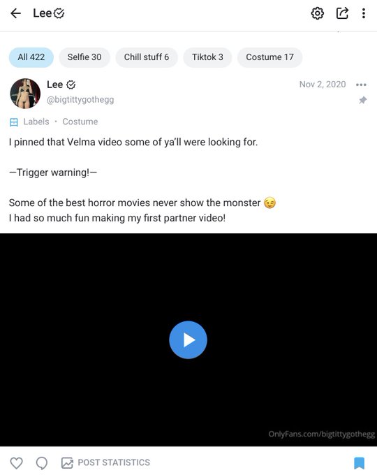 Just a reminder, my first Velma vid (gettting fucked by a monster) is pinned to the top of my Onlyfans