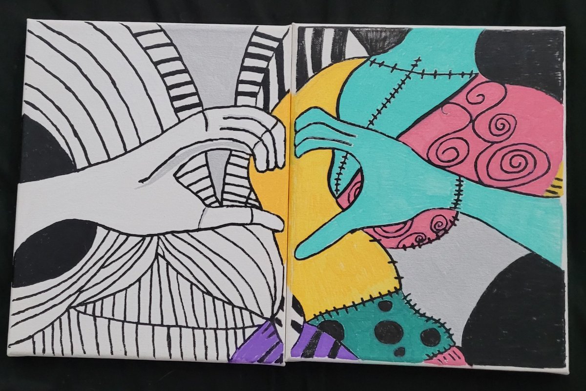 DraglineDrummer's tweet photo. Tonight my wife and I painted a really cool Halloween joint painting together. I think it turned out really good! https://t.co/PJyUIKaVE2