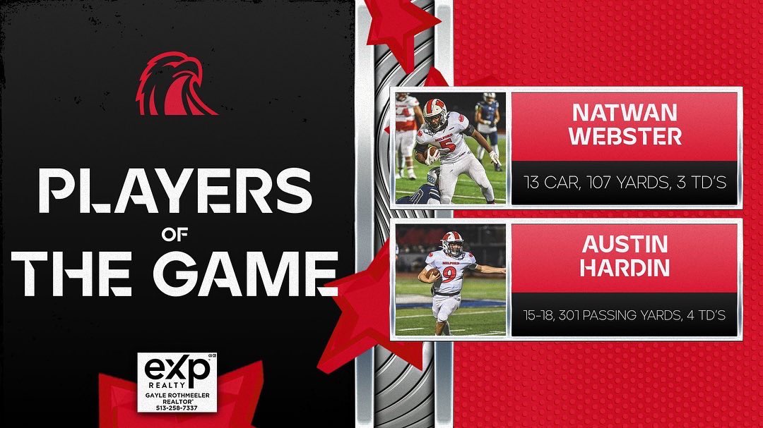 Milford_Eagles's tweet photo. When you score 56 points, you’ve got a plethora of Player of the Game candidates! How about these 4 studs who led the offensive onslaught tonight vs Turpin! Congrats @lukeray284, @austinhardin123, @Natwan_Webster &amp; @_81cam you’re our @rothmega eXp Realty Players of the Game!!! https://t.co/WLuXGOp8UT