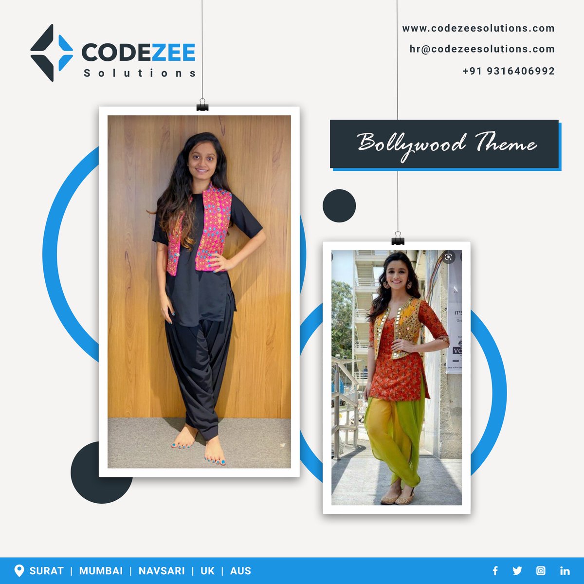 CodezeeSolution's tweet photo. Bollywood Theme Celebration!!!
My wonders in the Replica of Glamorous People..
#bollywoodthemeparty #bollywood #bollywoodfashion #bollywoodtheme #fun #celebrate #festivals #codezeesolutions https://t.co/xQlvJEuj90