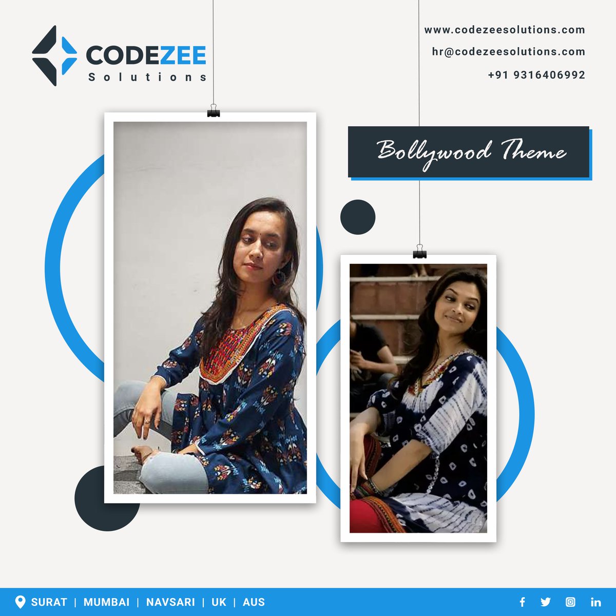 CodezeeSolution's tweet photo. Bollywood Theme Celebration!!!
My wonders in the Replica of Glamorous People..
#bollywoodthemeparty #bollywood #bollywoodfashion #bollywoodtheme #fun #celebrate #festivals #codezeesolutions https://t.co/0cgvL6Kk8I