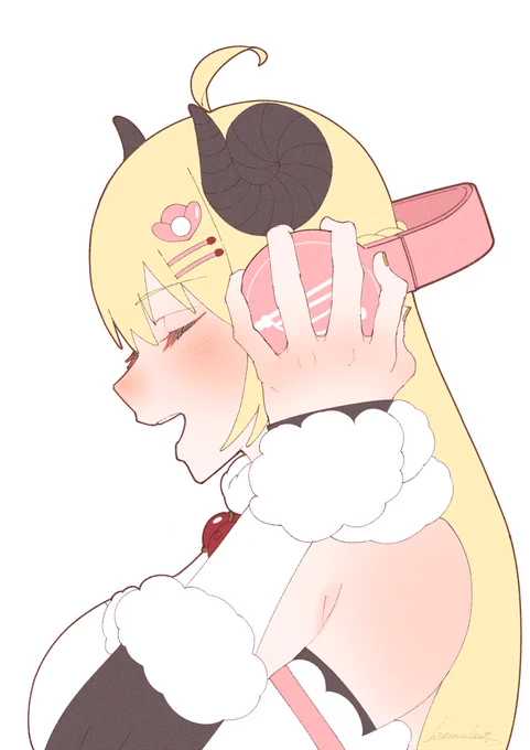 シンプルアイコン風わためぇ #つのまきあーと 