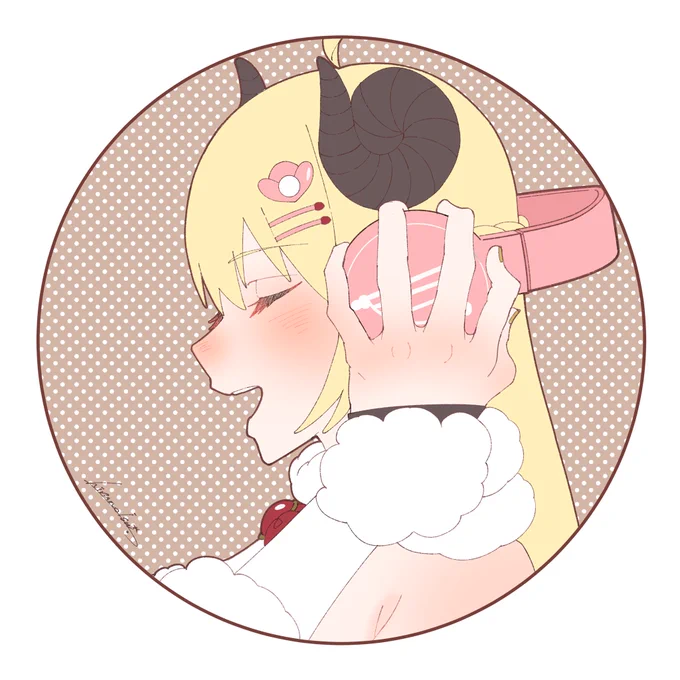 シンプルアイコン風わためぇ #つのまきあーと 