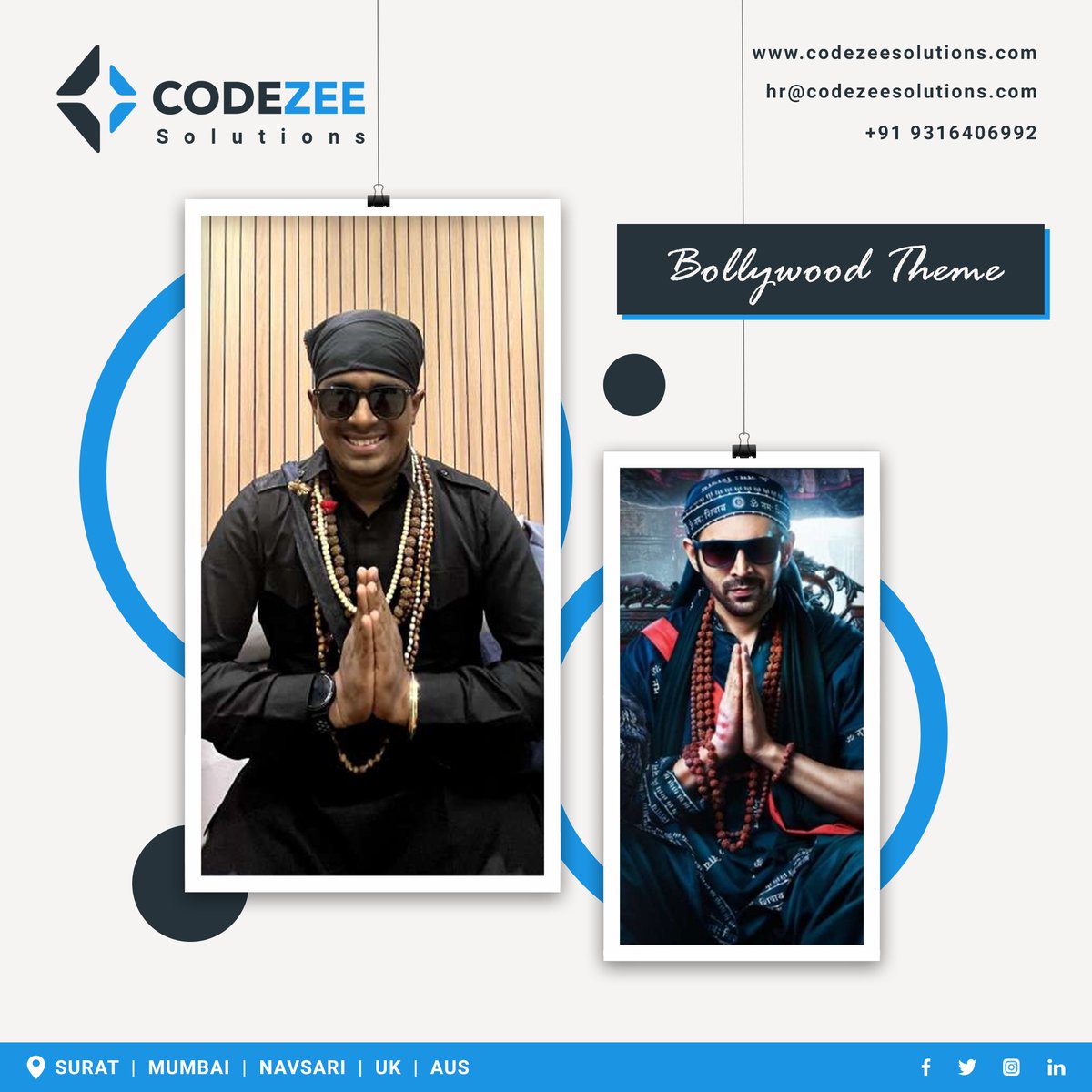 CodezeeSolution's tweet photo. Bollywood Theme Celebration!!!
My wonders in the Replica of Glamorous People..
#bollywoodthemeparty #bollywood #bollywoodfashion #bollywoodtheme #fun #celebrate #festivals #codezeesolutions https://t.co/CpLvS8l0IN