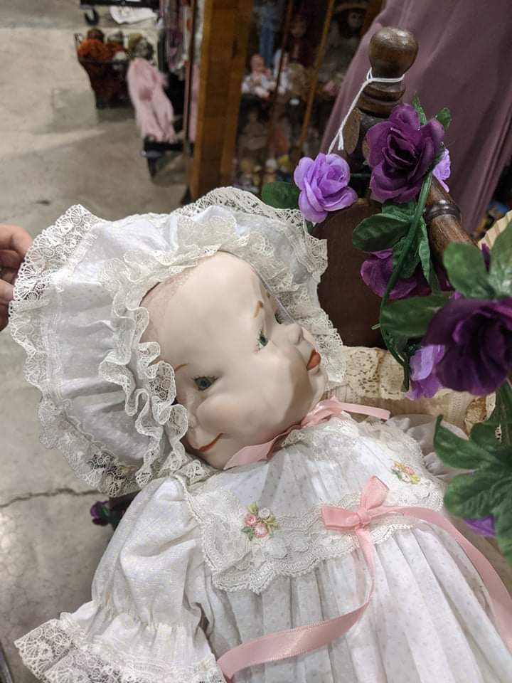 No one tell Tabby I got this doll for her. It has three faces and all of them are terrifying.