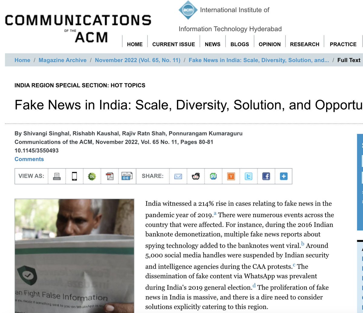 Ponnurangam Kumaraguru “PK” tweet media