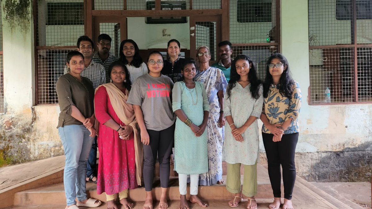KarnatakaKoraga's tweet photo. Students from @NLSIUofficial commemorating their last day of fieldwork with the Samagra Grameena Ashrama in Pernal. #koraga #NLSIU #nls #udupi #karnatakakoraga https://t.co/NqoqoyOlAt
