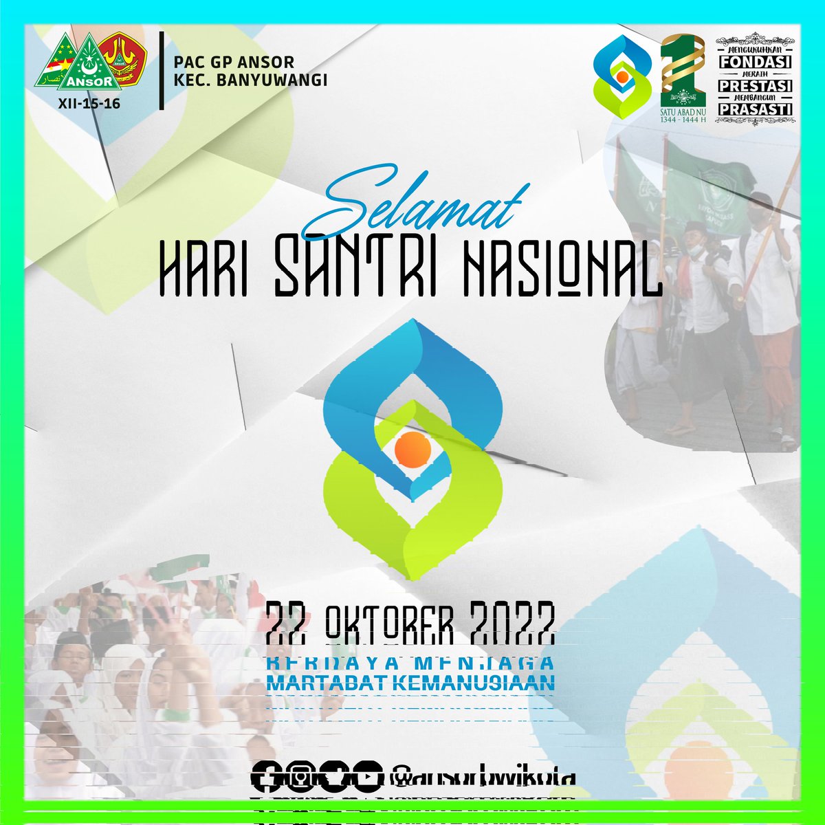 ansorbwikota's tweet photo. HSN 22 OKTOBER 2022

Media resmi PAC GP Ansor Banyuwangi
Instagram: ansorbwikota
Twitter: ansorbwikota
Facebook: GP ANSOR Banyuwangi KOTA
Youtube: ansorbwi kota

#pcnu #mwcnu #isnu #ipnu #lppnu #gpansor #banser #muslimat #fatayat https://t.co/ISsSKiTwYy