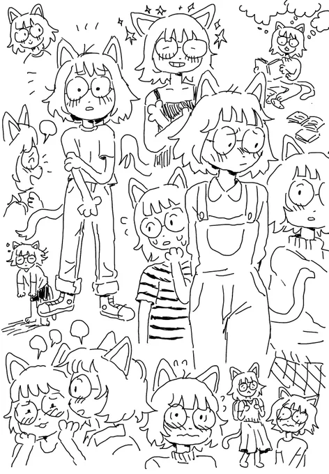 catgirl doodle page 