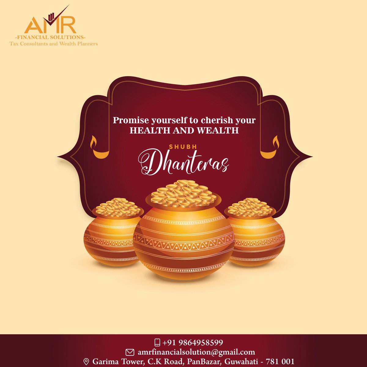 FinancialAmr's tweet photo. Let's begin the festive season by growing our wealth of safety and responsibility. Happy Dhanteras.

#DhanterasCelebration #dhanteras #dhanteras2022 #diwali #indianfestival #diwalicelebrations #finance #financialfreedom #financetips #insurance #insurancebroker #investment https://t.co/bSsEYLUuB2